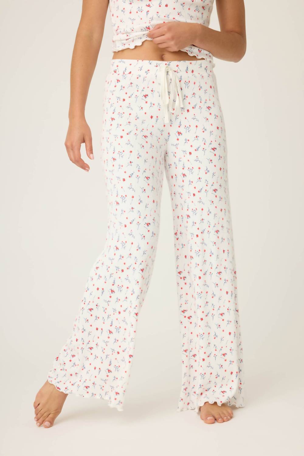 Pj Salvage - La Rose Ditsy Floral Print Open Leg Pants