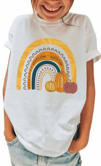 Tultex Apparel - Girl's Rainbow Pumpkin T-shirt