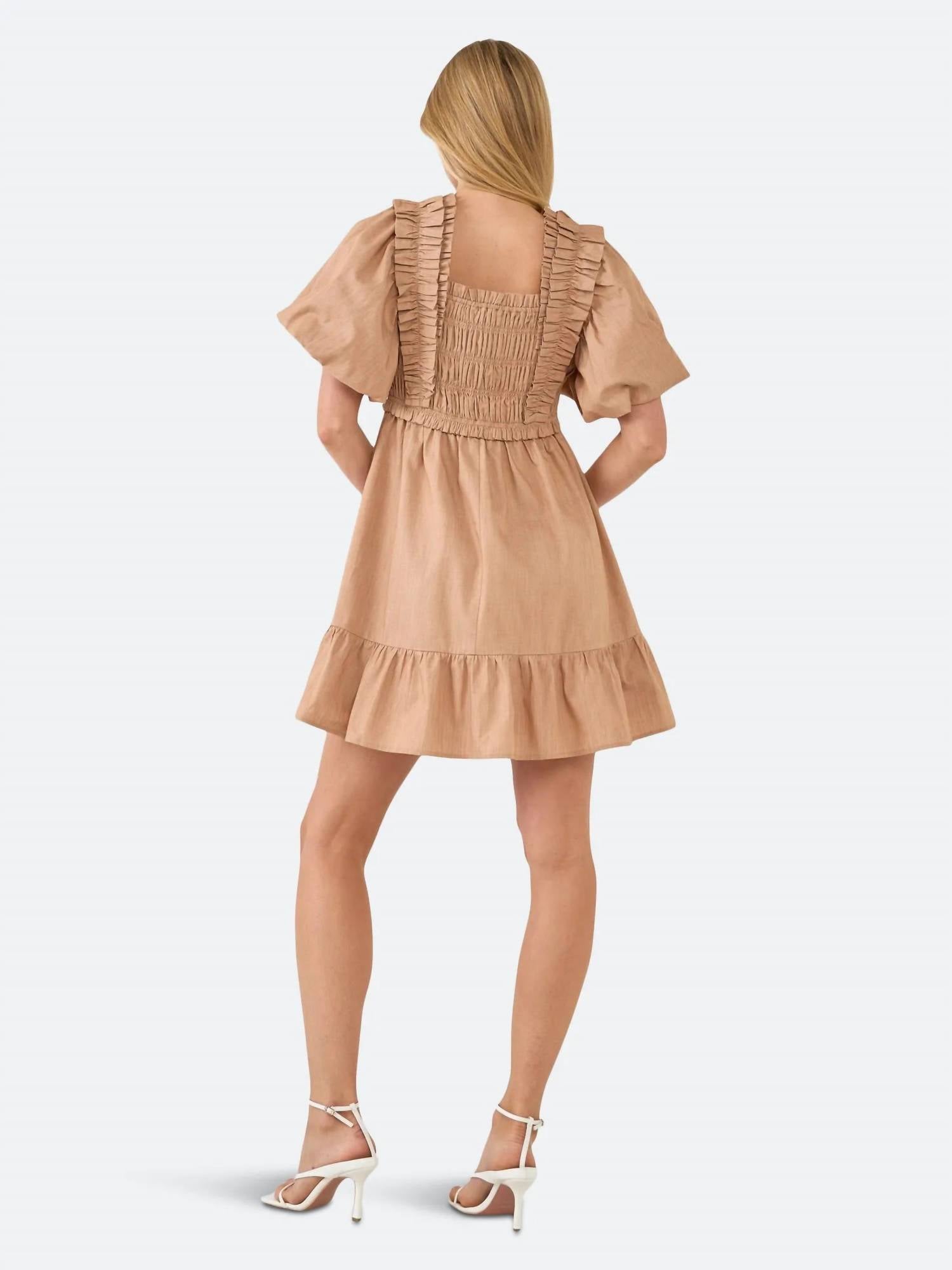 English Factory - Tyler Puff Sleeves Mini Dress
