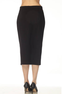Joseph Ribkoff - Asymmetric Slit Midi Pencil Skirt