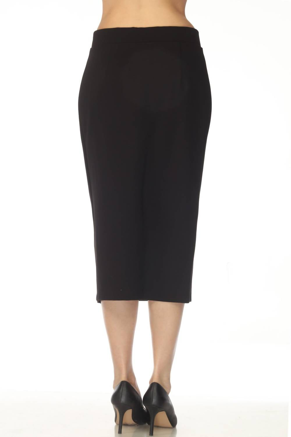 Joseph Ribkoff - Asymmetric Slit Midi Pencil Skirt
