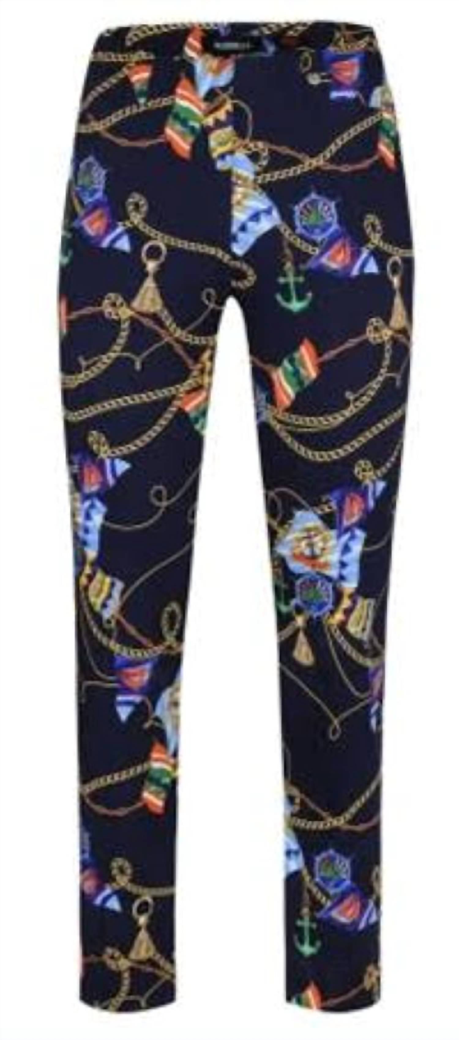 Robell - Women's Maritime Nautical Flags Rose Slim Fit Pant