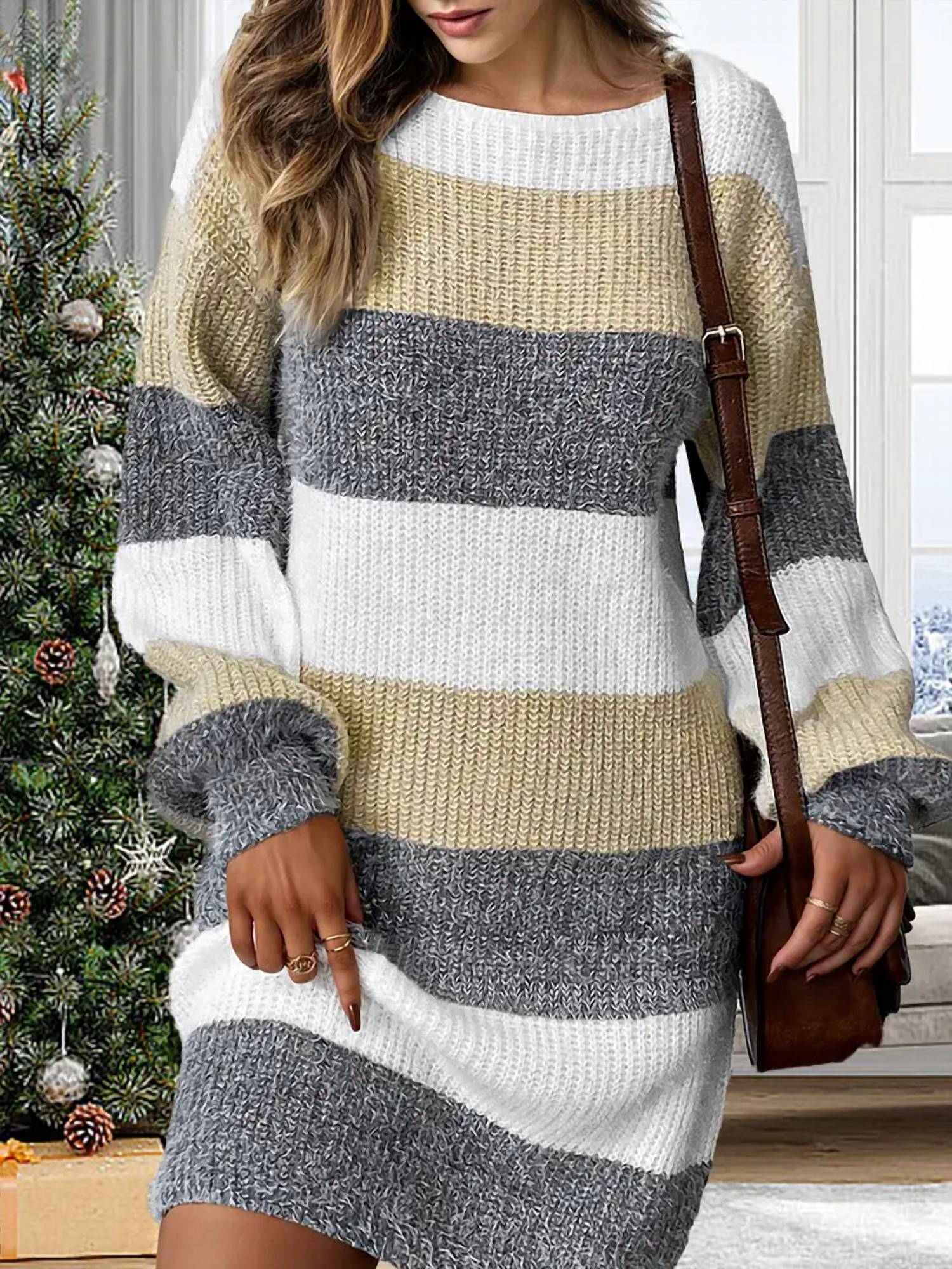 1 The Woman - Drop Shoulder Sweater Dress
