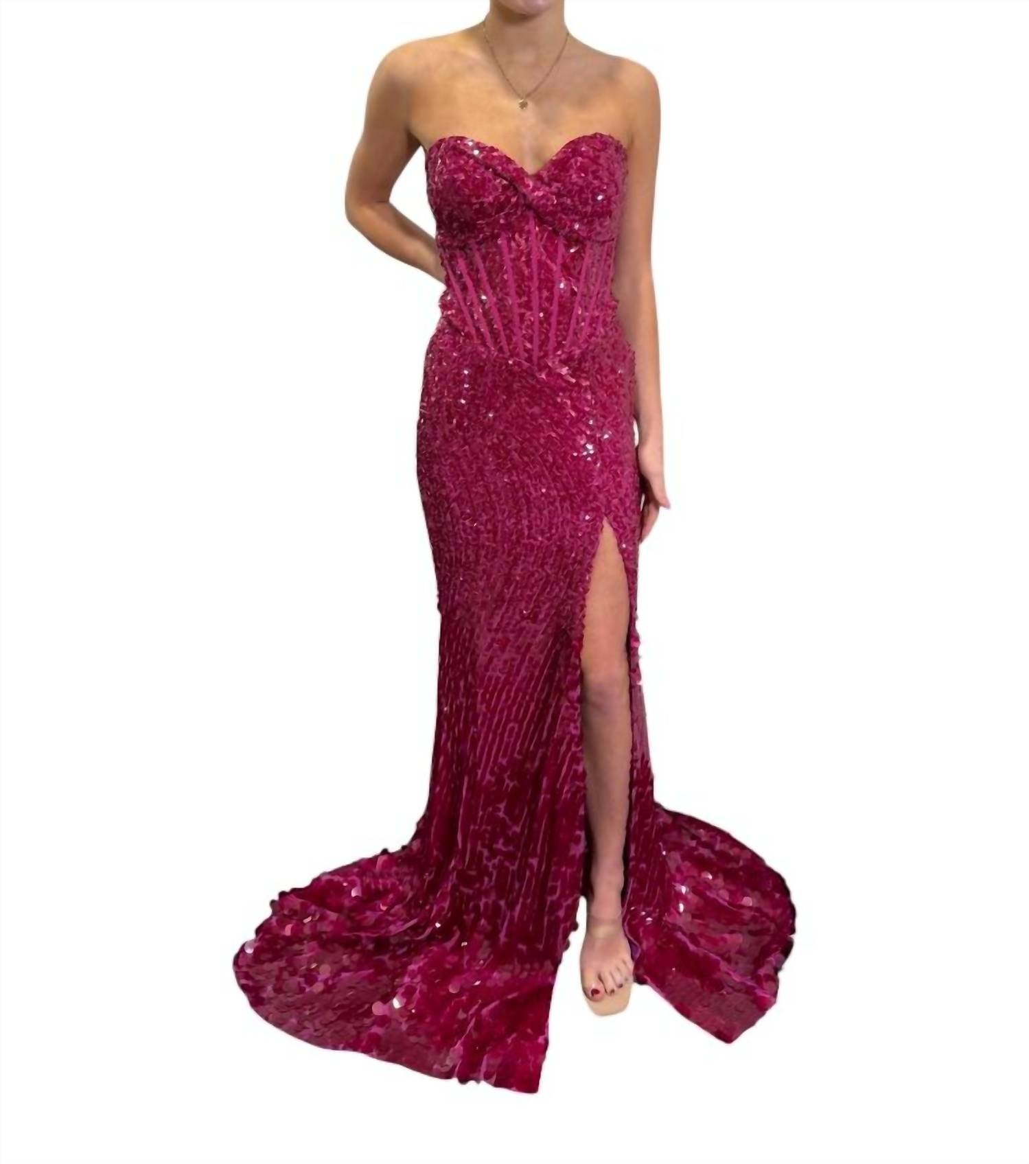 JOVANI Elizabeth Long Formal Prom Dress Gown in purple - women's dress