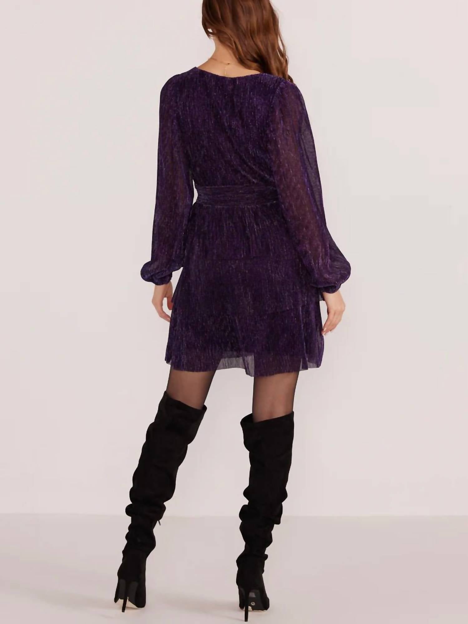 Minkpink - Enya Lurex Plisse Mini Dress