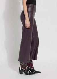 Lysse Hi Waist Vegan Leather Wide Leg Pants in double espresso - women's pants - alternate view