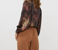 ESQUALO Basic Blouse in sneaky eve - women's blouse - detail view