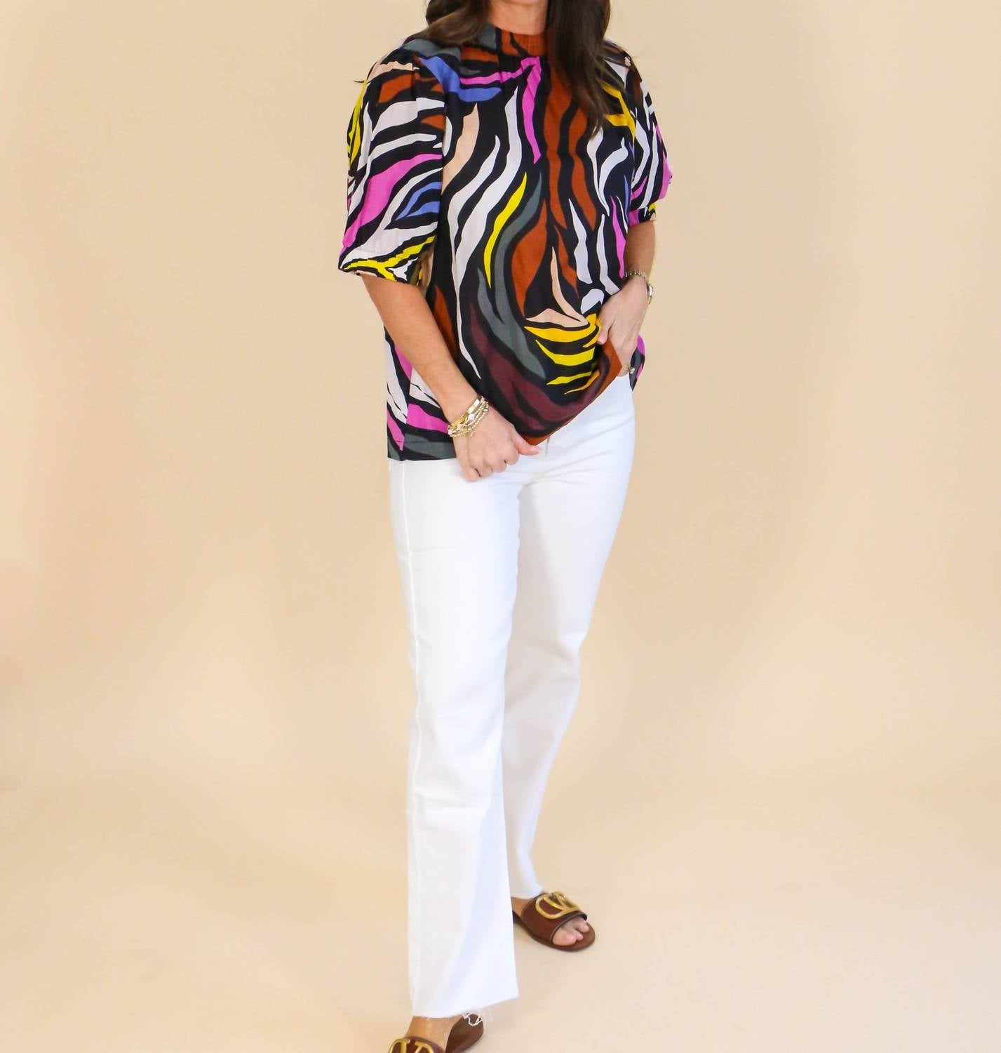 Ivy Jane - Multi Zebra Top