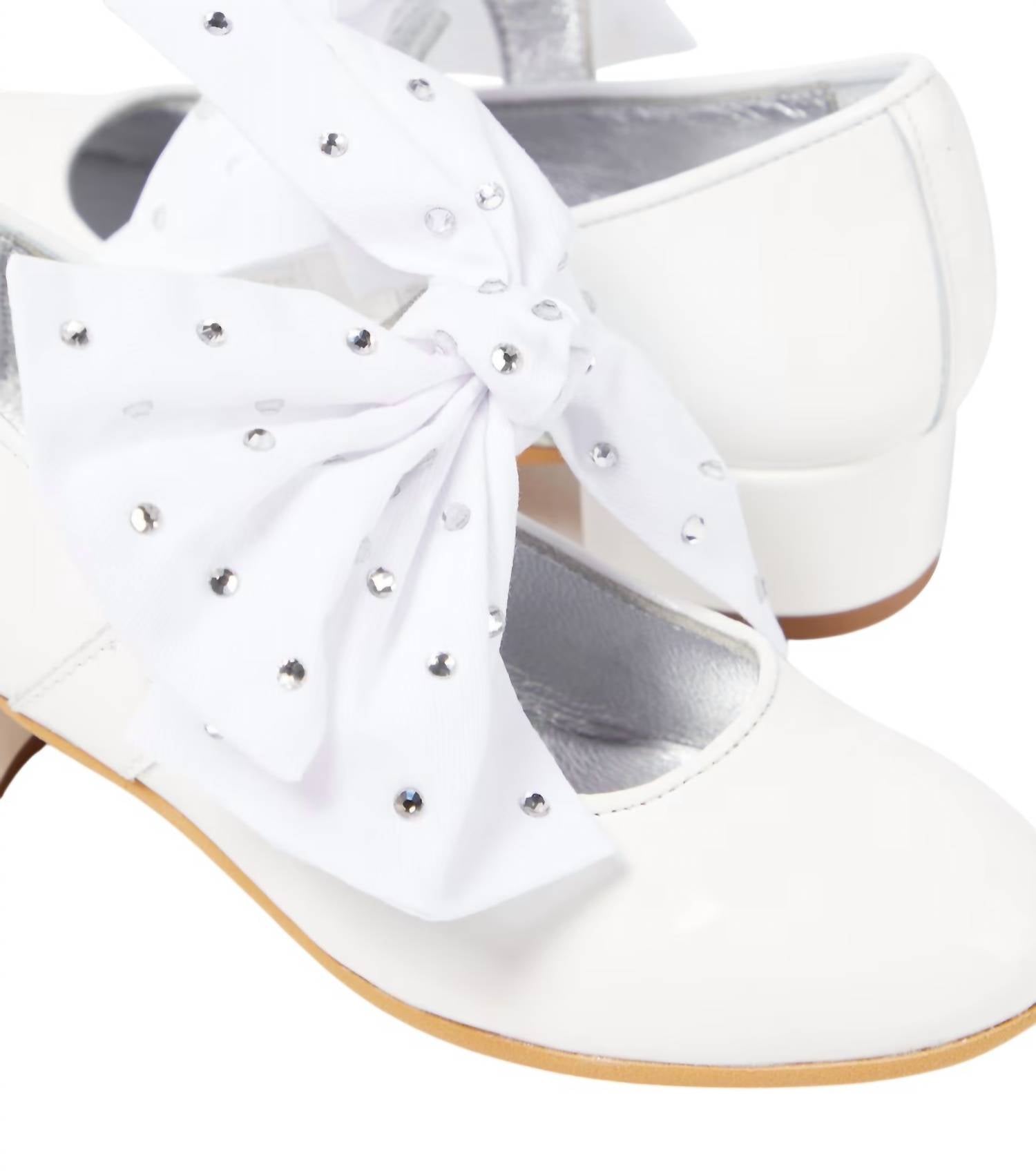 MONNALISA Girls Ballet 35mm Heel Dress Shoes in white - kids' shoe - view 5