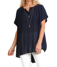 Umgee - Mandarin Collar Button Up Tunic