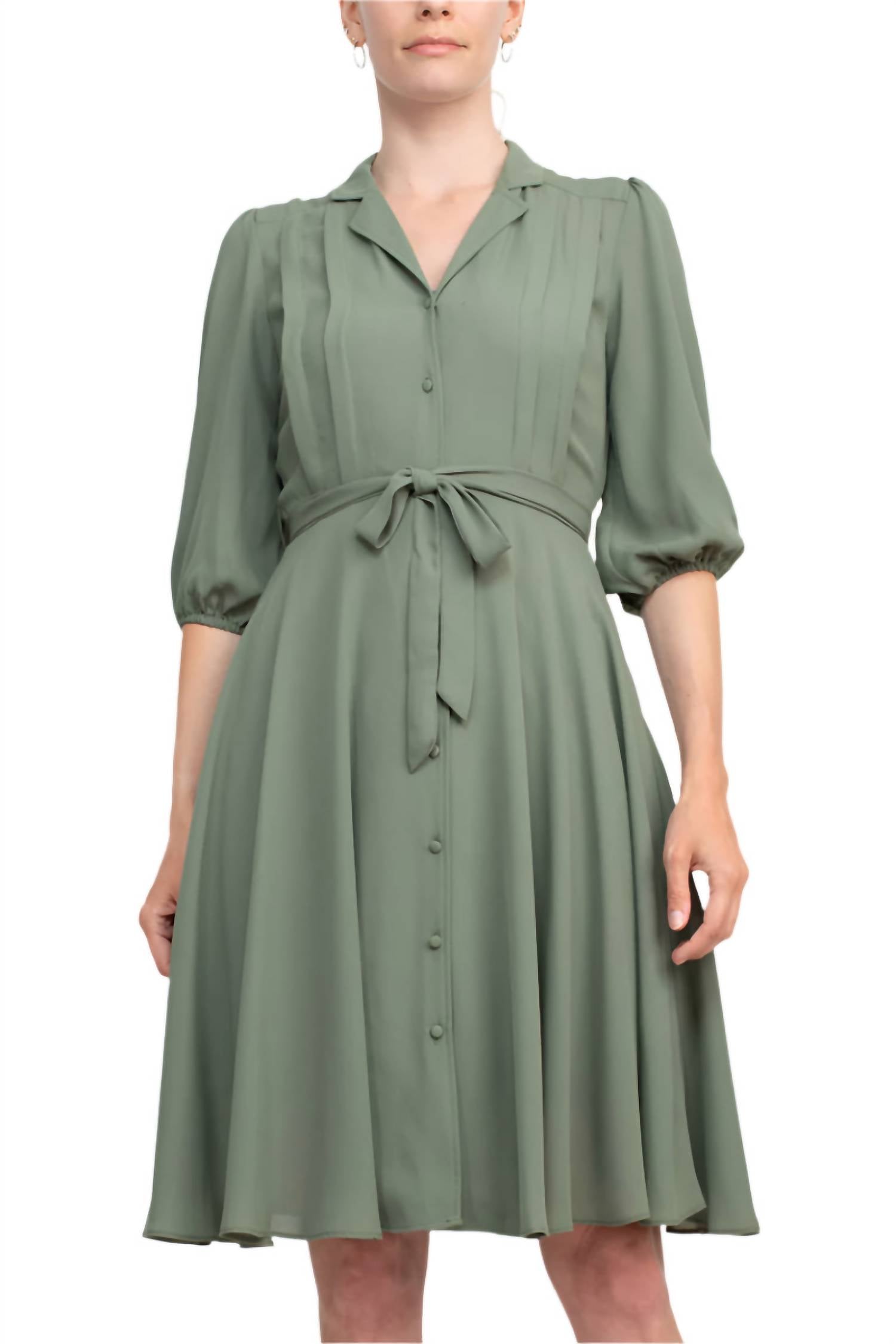 Nanette Lepore - Women's Collared Solid Rayon Dress