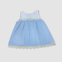 Juliana - Kid's Two Piece Dot & Lace Dress W Bonnet