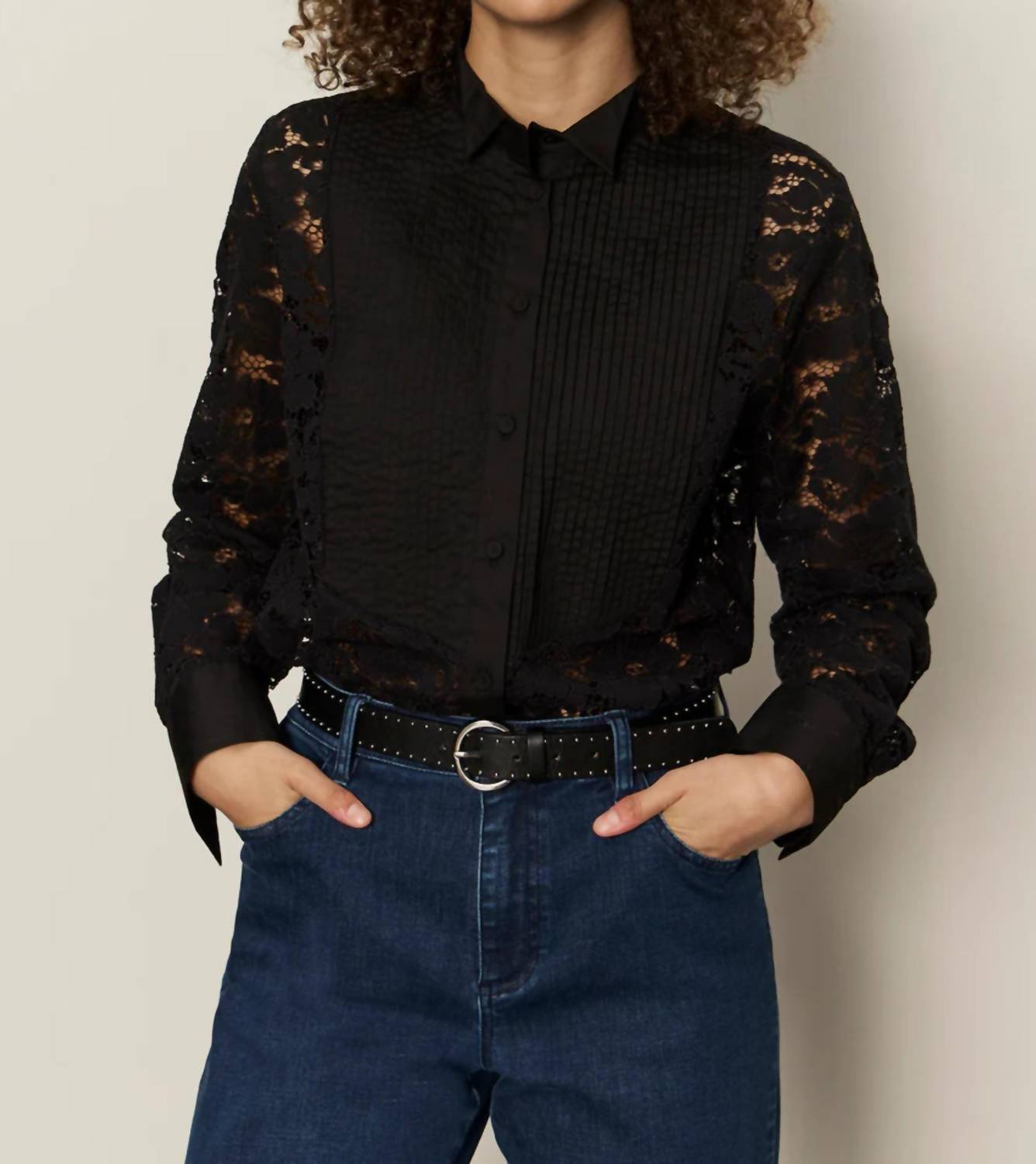 Sanctuary - Serendipity Lace Tuxedo Shirt