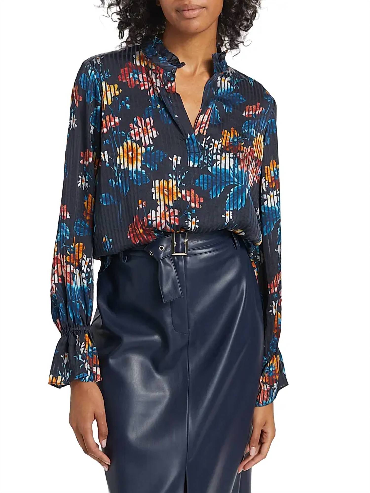 Elie Tahari - Hollis Floral & Stripe Blouse