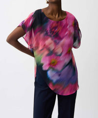 Joseph Ribkoff - Recycled Chiffon Floral Print Top