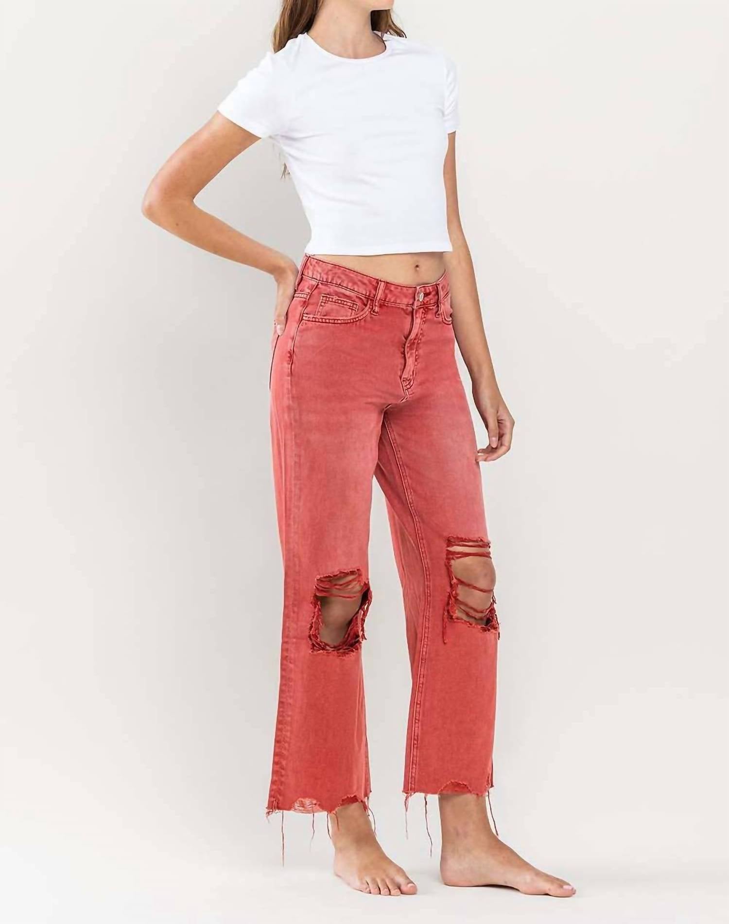 Vervet By Flying Monkey - Apple Cider 90's Vintage Crop Flare Jean