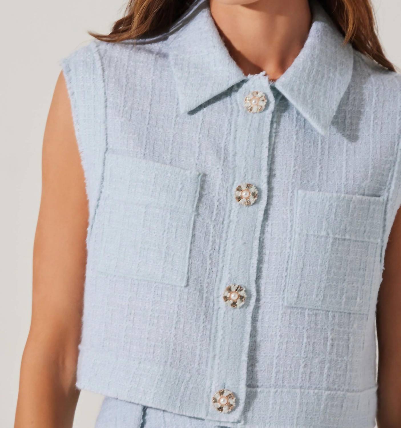 Astr - Jhene Tweed Sleeveless Top