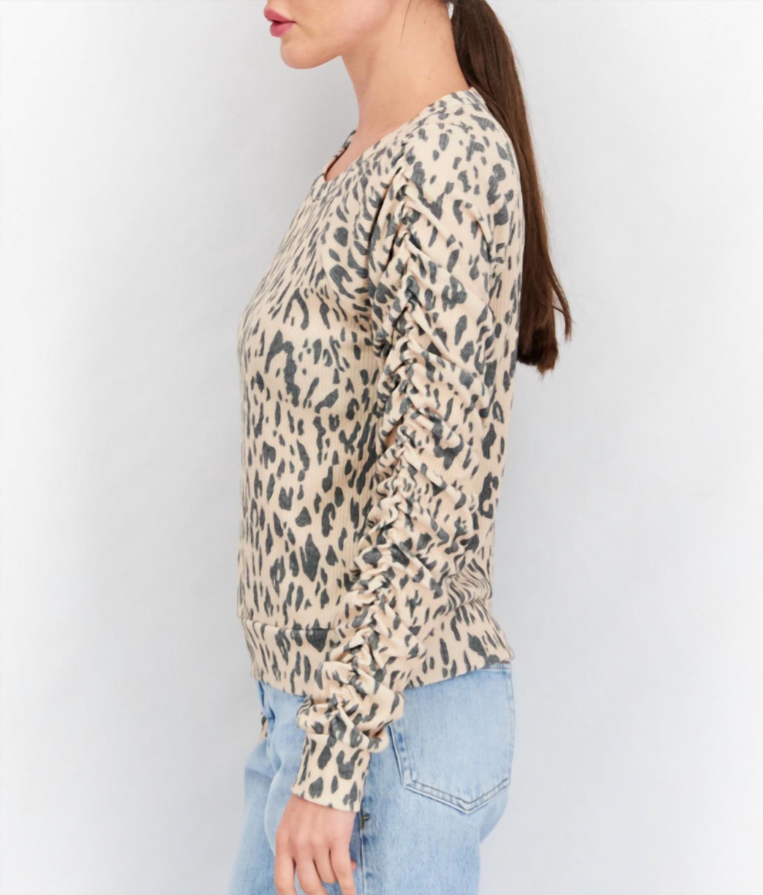 Chaser - Women's Ribbed Animal Print Top