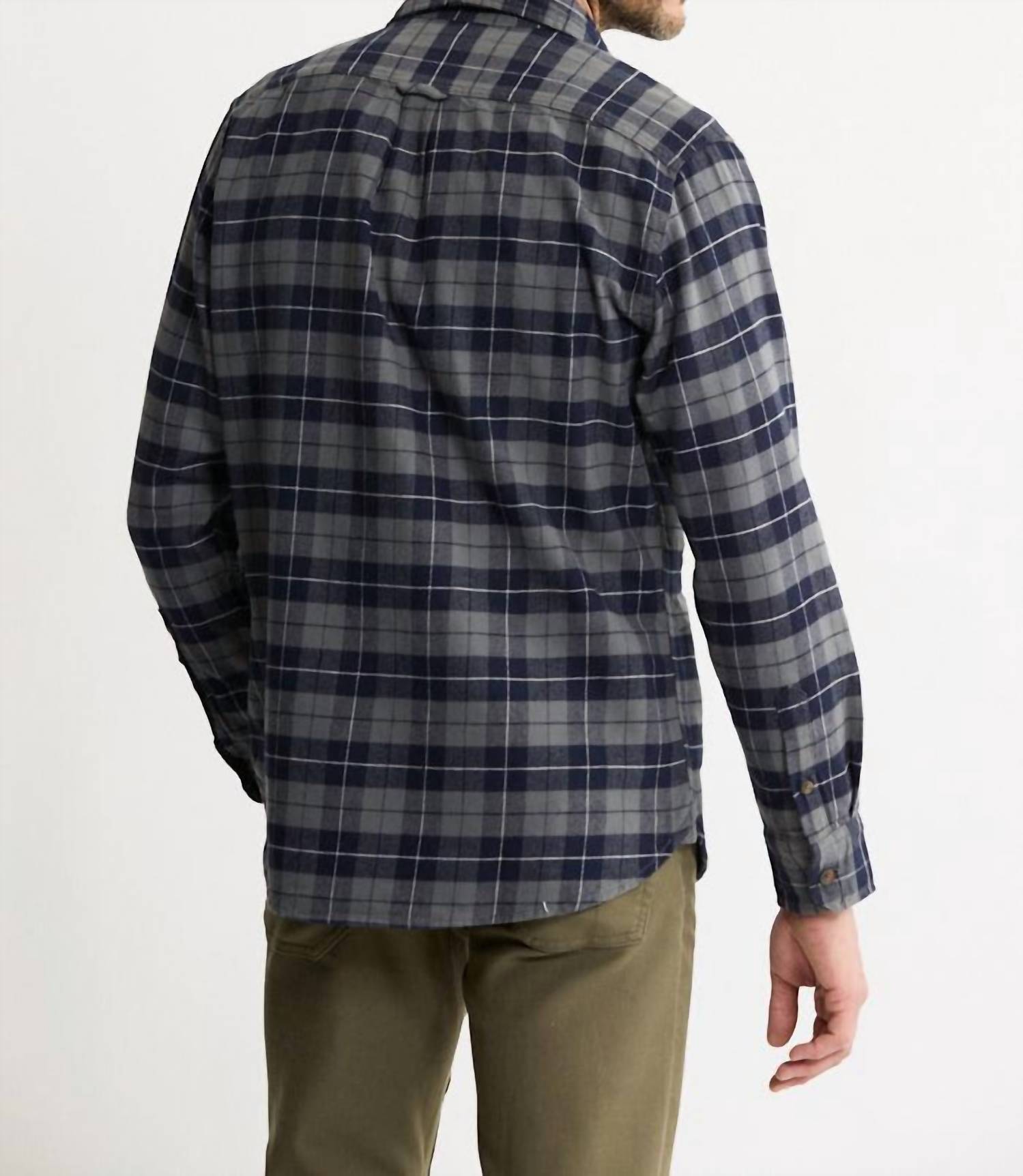 JACHS NEW YORK Brawny Flannel & Thermal Set - 2-Pack in navy brawny flannel - men's shirt - alternate view