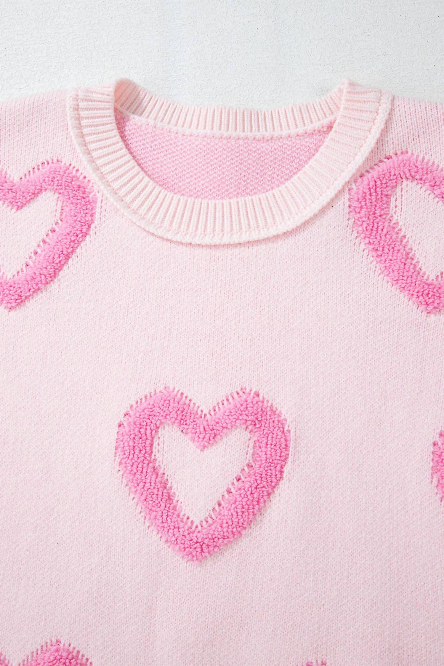Pretty Bash - Valentine Heart Bubble Sleeve Baggy Sweater