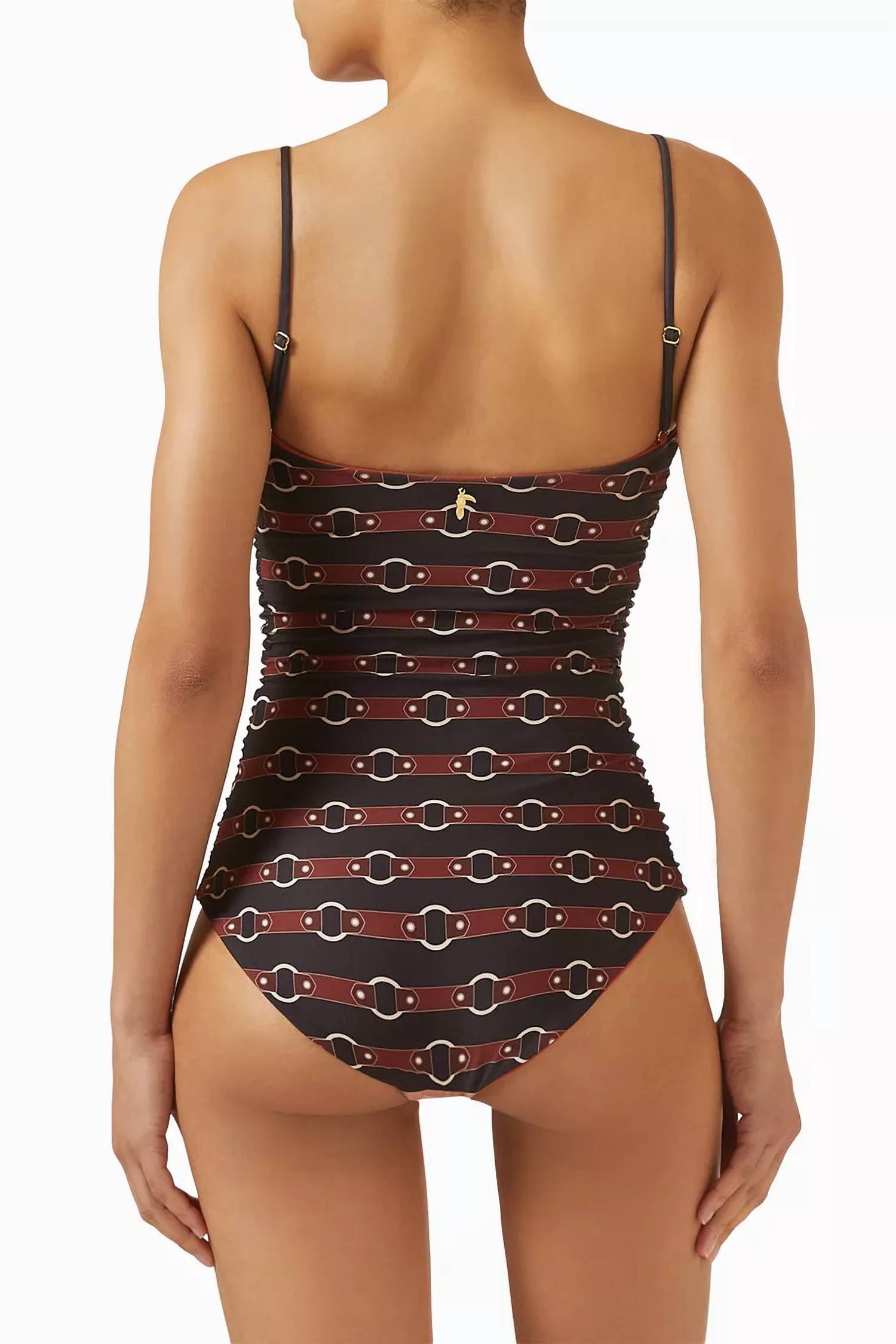 JUAN DE DIOS Las Balsas Reversible One Piece Swimsuit in horses - women's swimwear - detail view