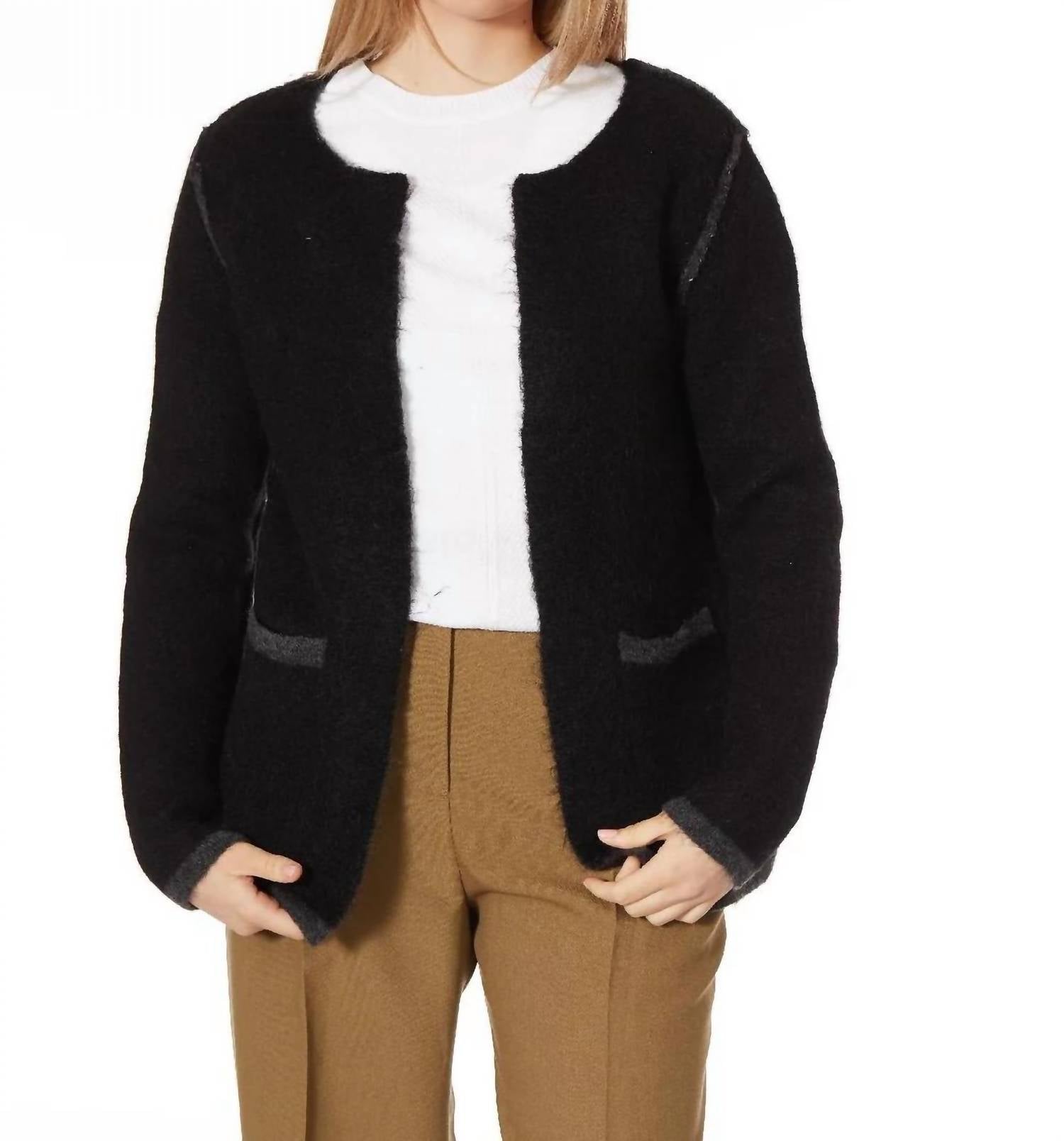 Theo The Label - Collarless Sweater Blazer