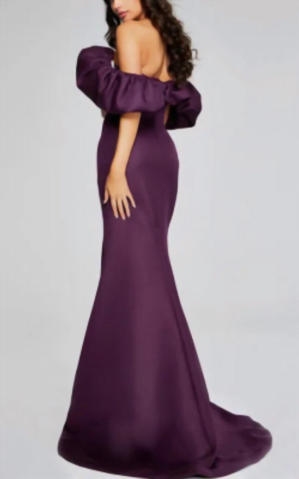 Jovani - Jovani Off-Shoulder Gown with Dramatic Ruffled Sleeves
