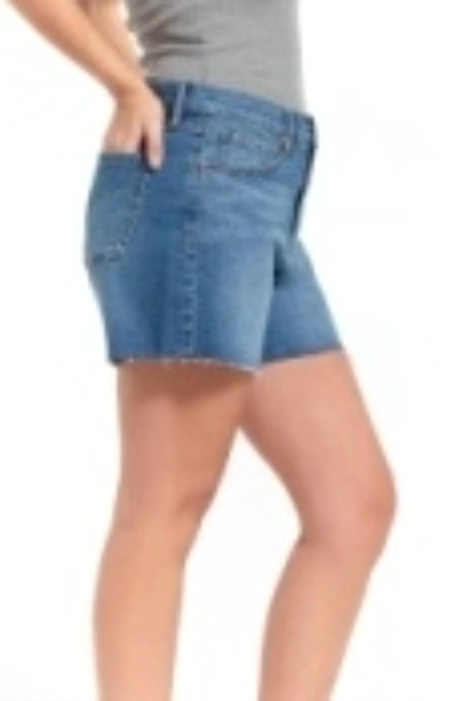 1822 Denim Women's Loose Jean Short in blue - women's shorts - alternate view