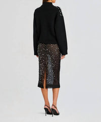 RETROFETE Christa Embellished Sweater in black - women's sweater - detail view