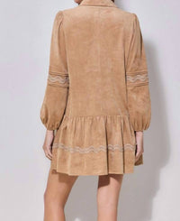 Able - Faux Suede Babydoll Dress