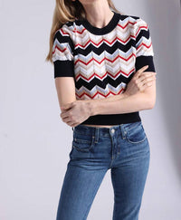 Minnie Rose - Chevron Short Sleeve Crewneck Tee