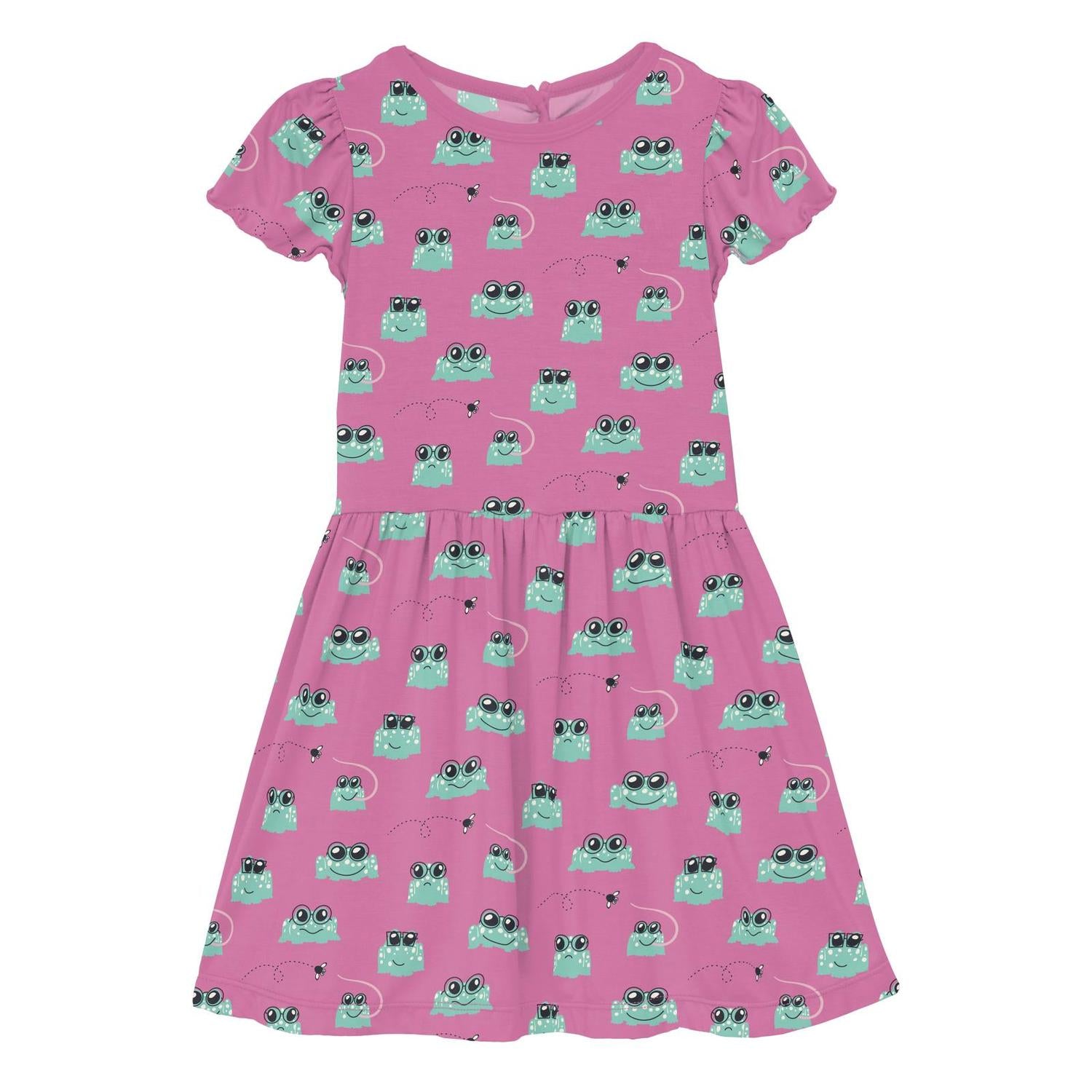 Kickee - Girls' Flutter Sleeve Twirl Dress with Pockets