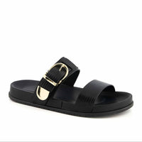 Andrea Women's Double Straps Sandal in black - women's sandal
