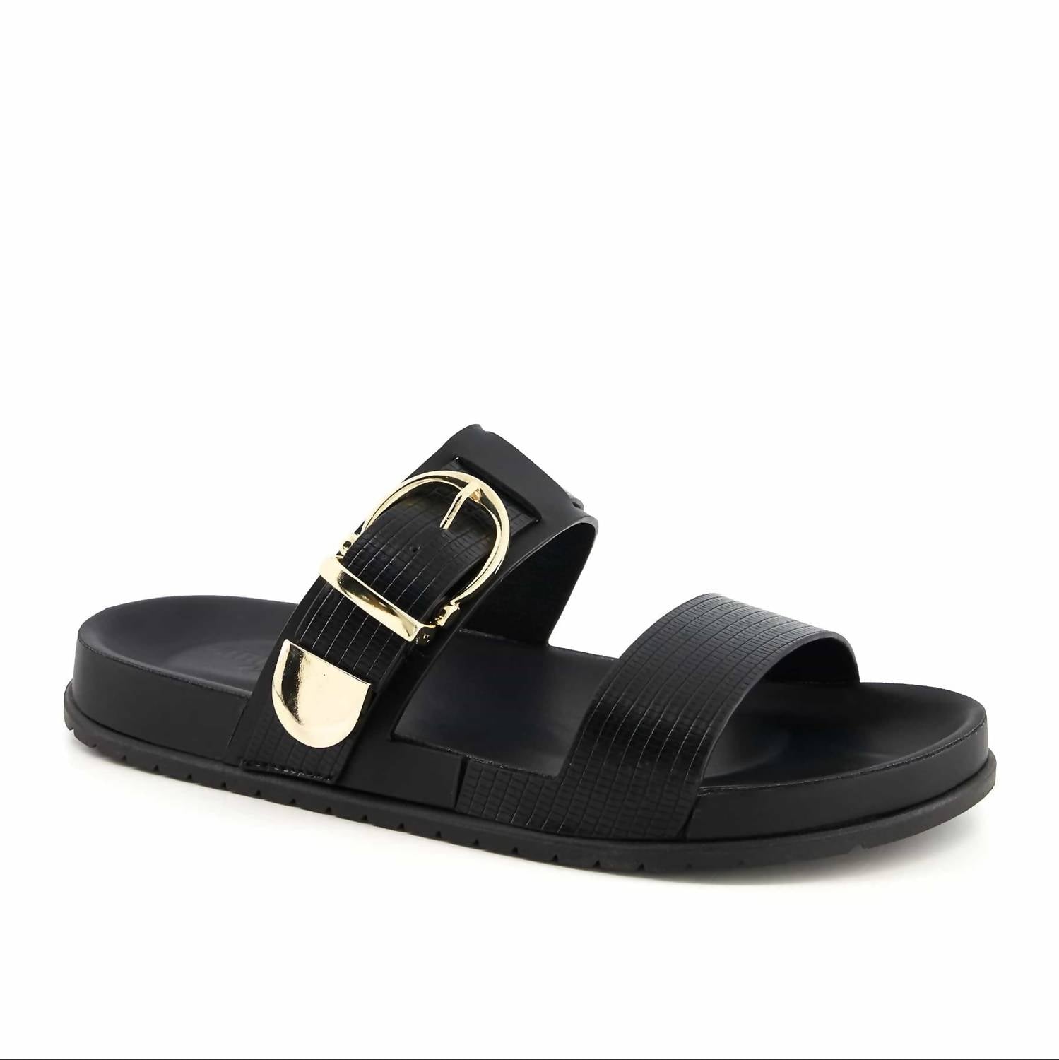 Andrea Women's Double Straps Sandal in black - women's sandal