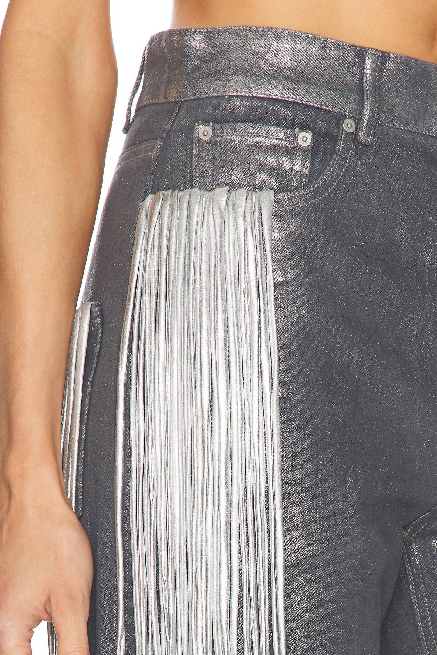 Area - Metallic Fringe Straight Leg Jean