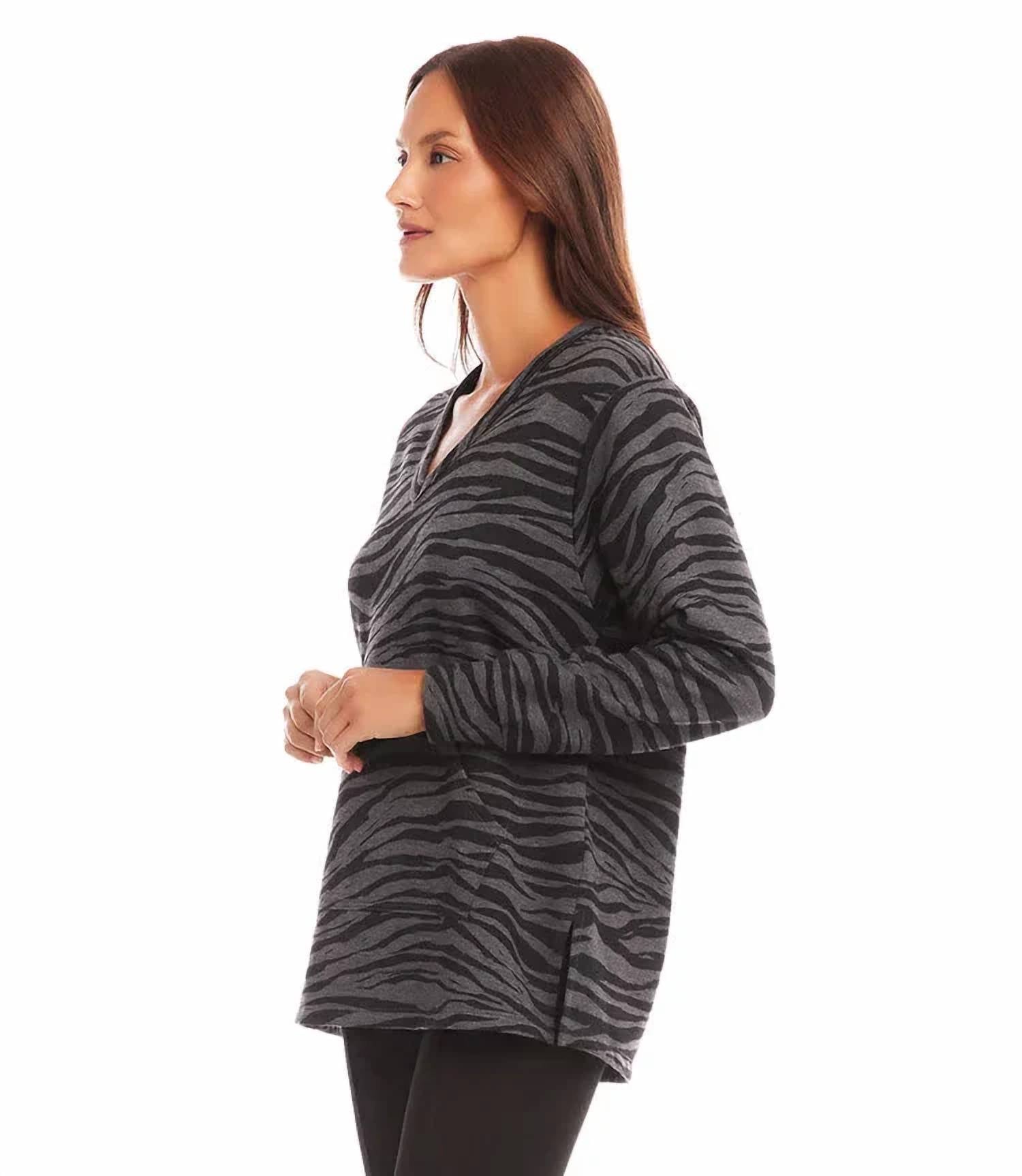Karen Kane - Ayla Animal Print Long Sleeve V-neck Sweatshirt