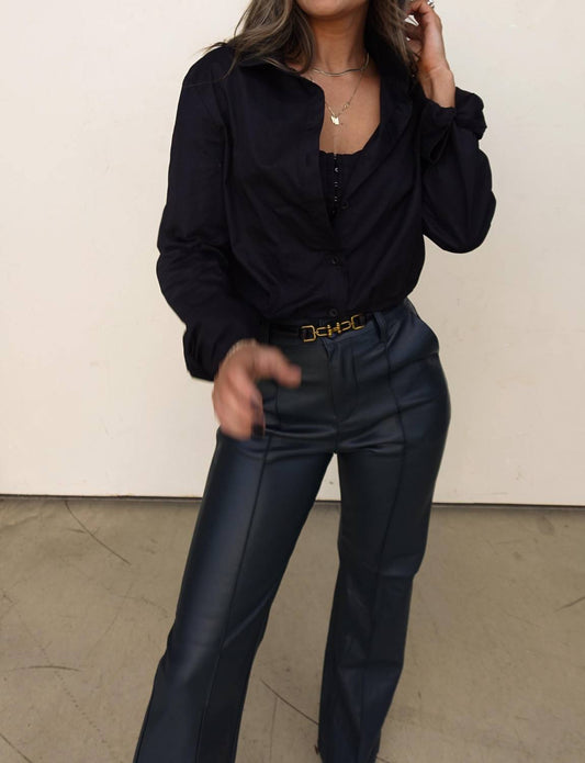 Mable - Button-down Top With Corset