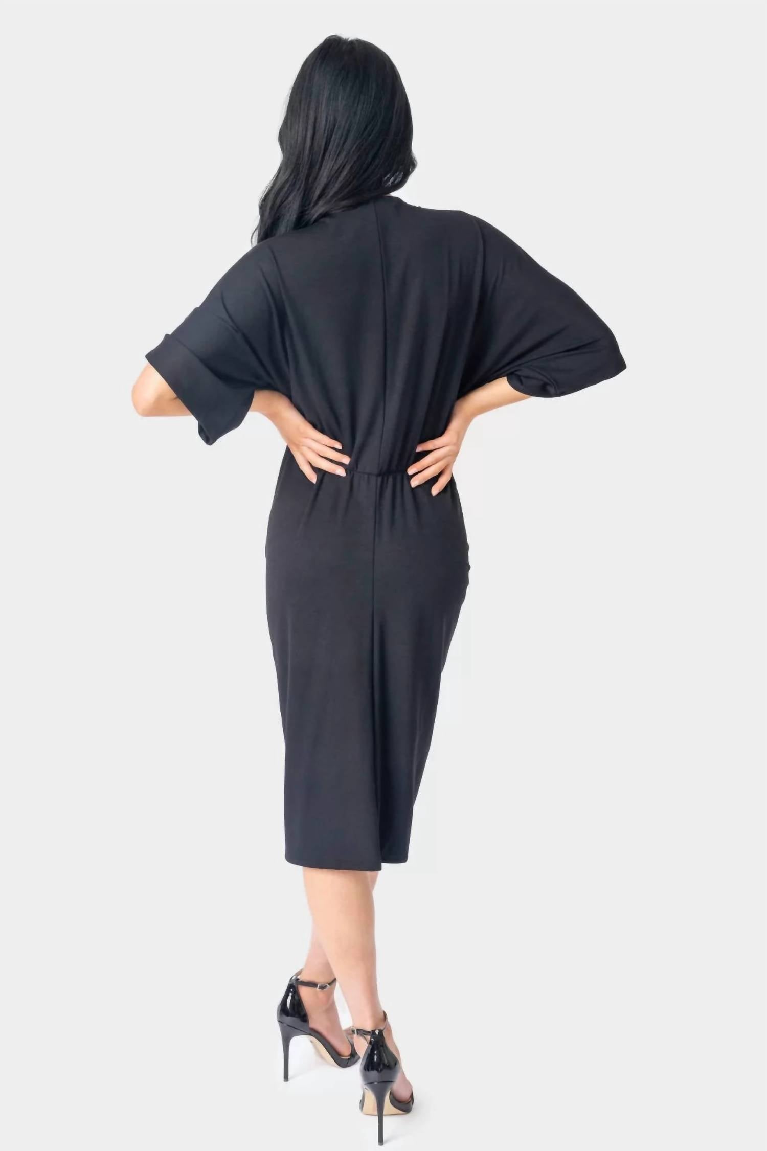 Gibsonlook - Jennifer Drape Front Luxe Knit Dress