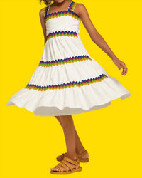 Nanai - Girl's Rainbow Trim Midi Dress