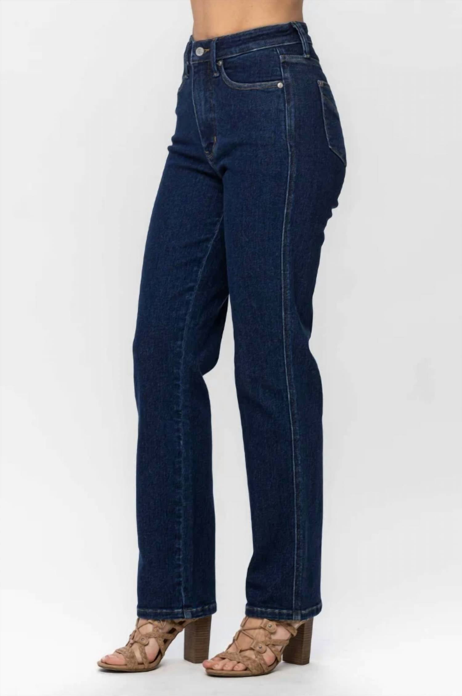 Judy Blue - Women's Carrie High Waist Tummy Control Classic Straight Jeans