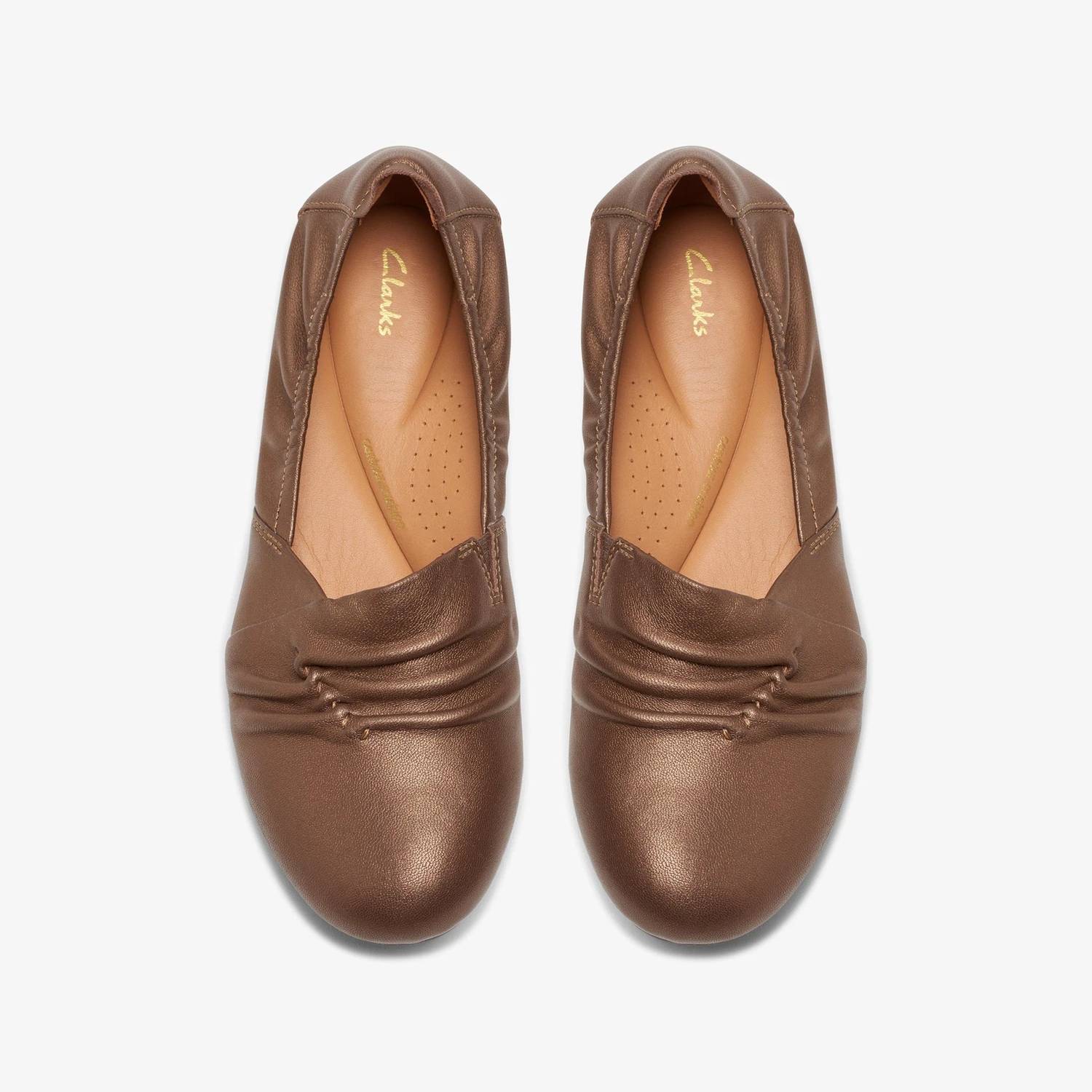 Clarks Women's Rena Way Flat Shoes in bronze leather - women's flats - view 5