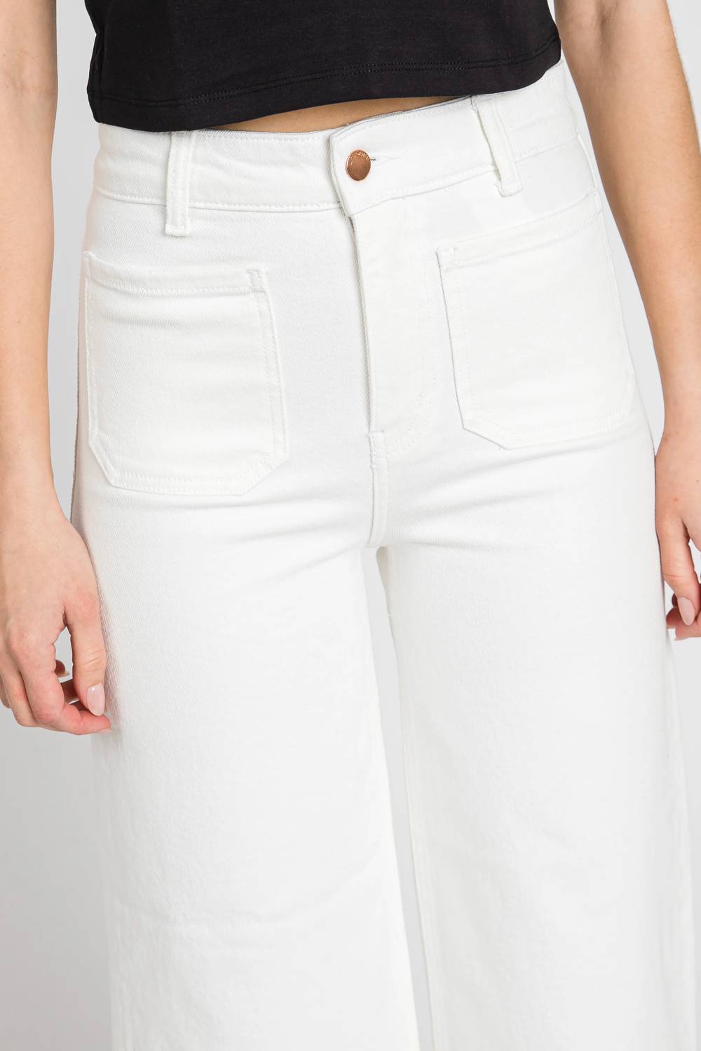 Letter To Juliet - A-line Patch Pocket Wide Leg Pants