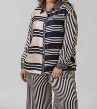 Never Fully Dressed - Mono Stripe Roz Shirt - Plus