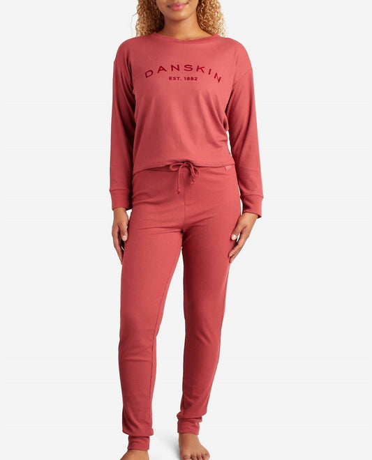 Danskin - Crew Neck Pullover Sleep Set With Jogger