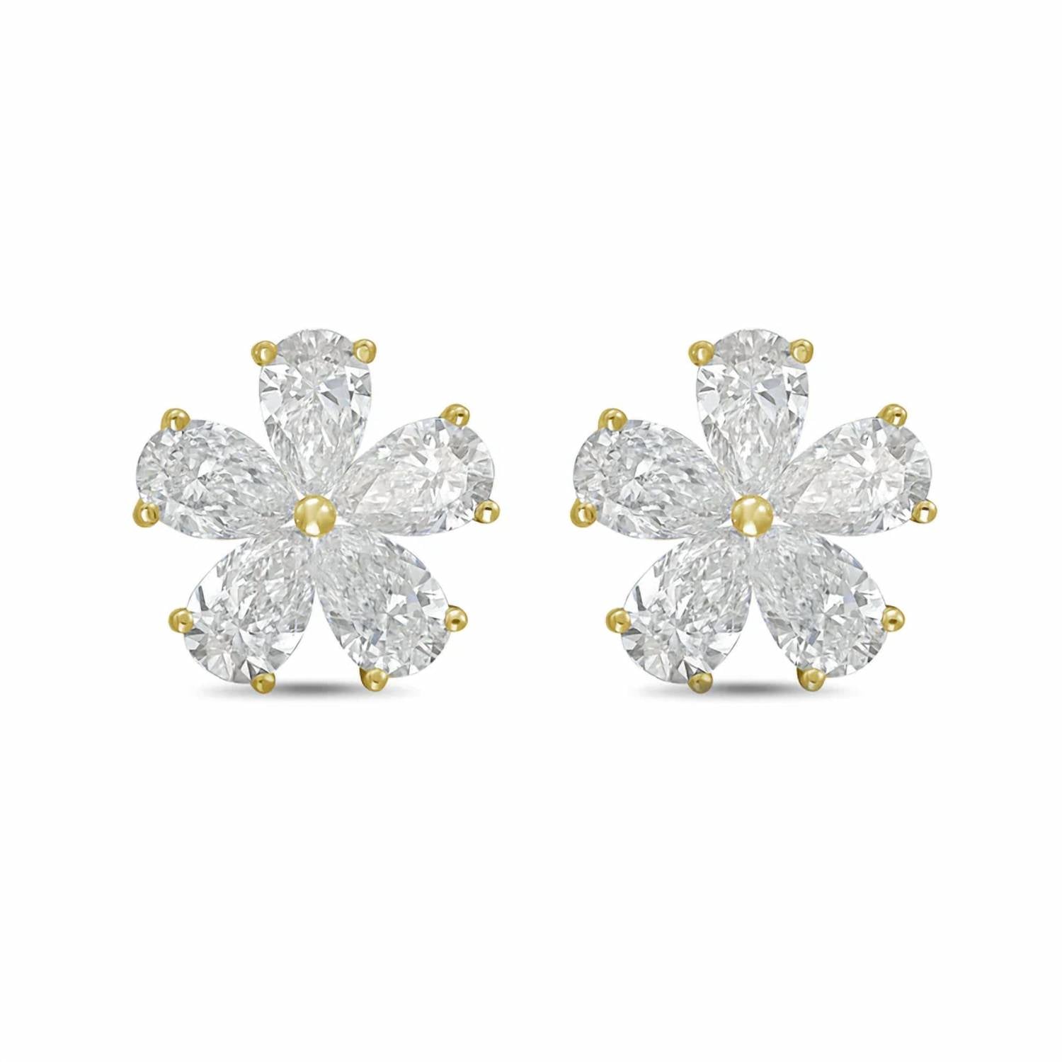 Diana M Jewels - Women's Pear Lab-Grown Diamond Stud Earrings (10.00 Ct TCW) - Bold