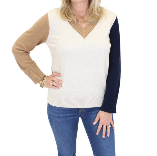 Charlie B - Colorblock V-neck Sweater