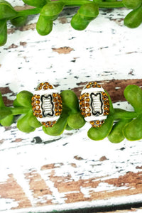 Wholesale Accessory Market - Women's Crystal Football Stud Earrings