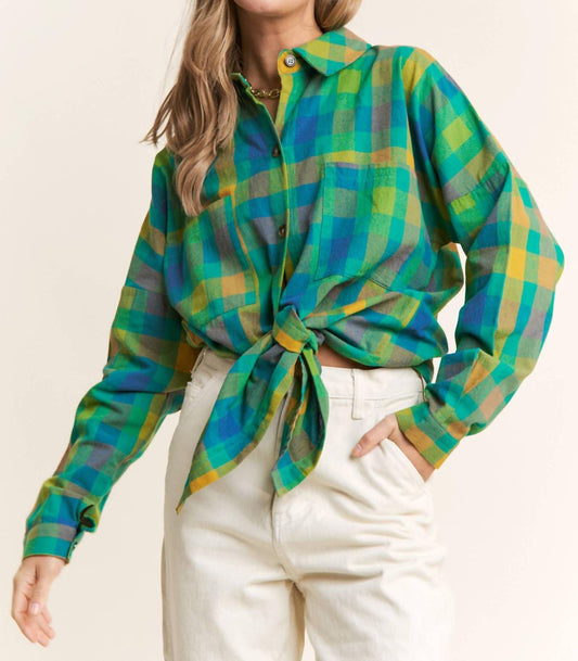 J.Nna - Doria Boyfriend Plaid Button Down Shirt