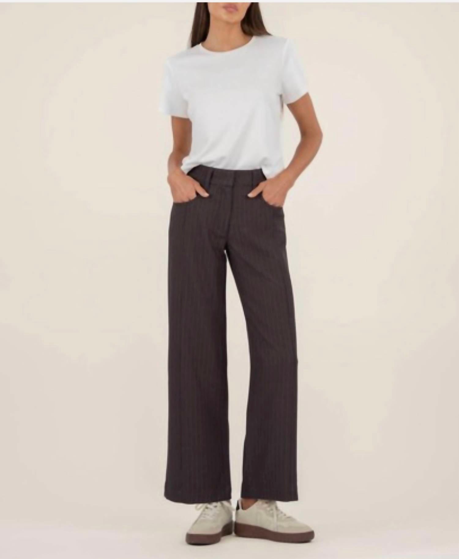 KUT FROM THE KLOTH Charlotte High Rise Wide Leg Pant in chocolate 1 - women's pants