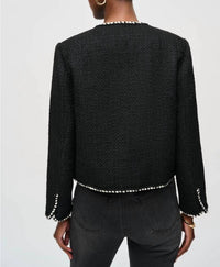 Joseph Ribkoff - Contrast Trim Long Sleeve Boucl√© Jacket